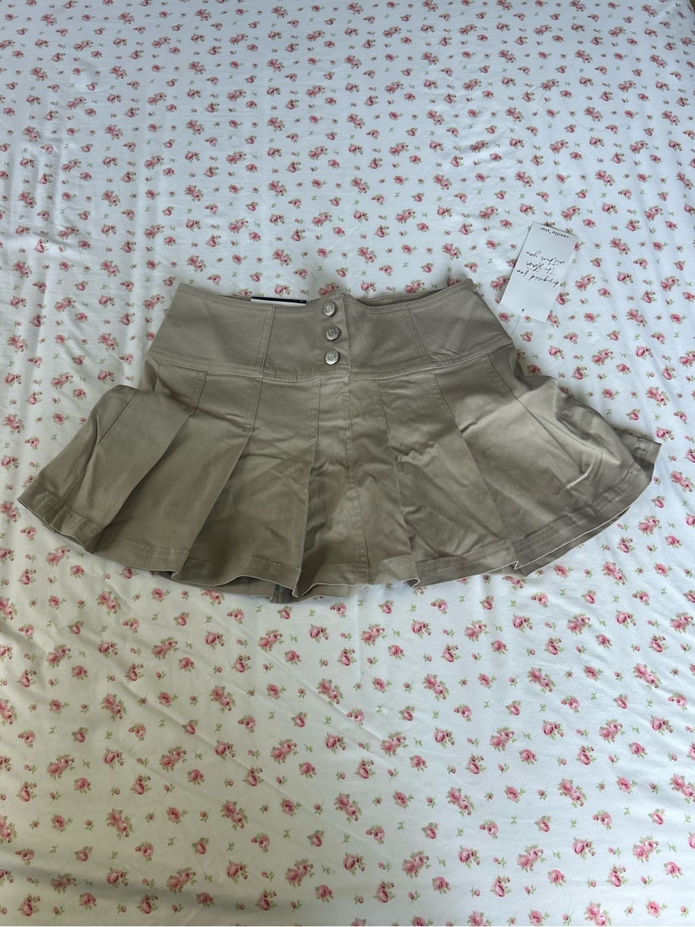 Vanilla Star Khaki Pleated Skort